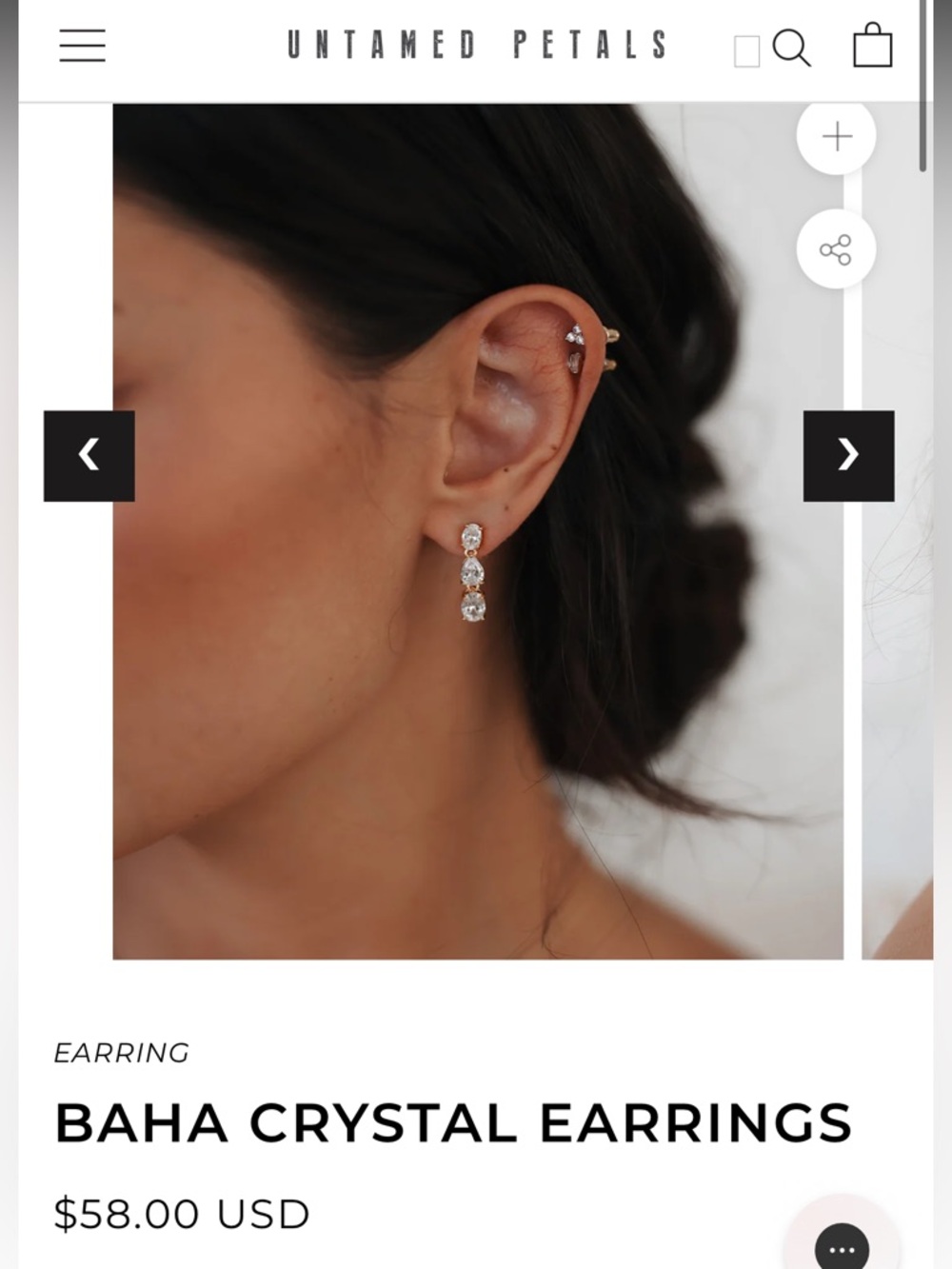 UNTAMED PETALS baha crystal earrings